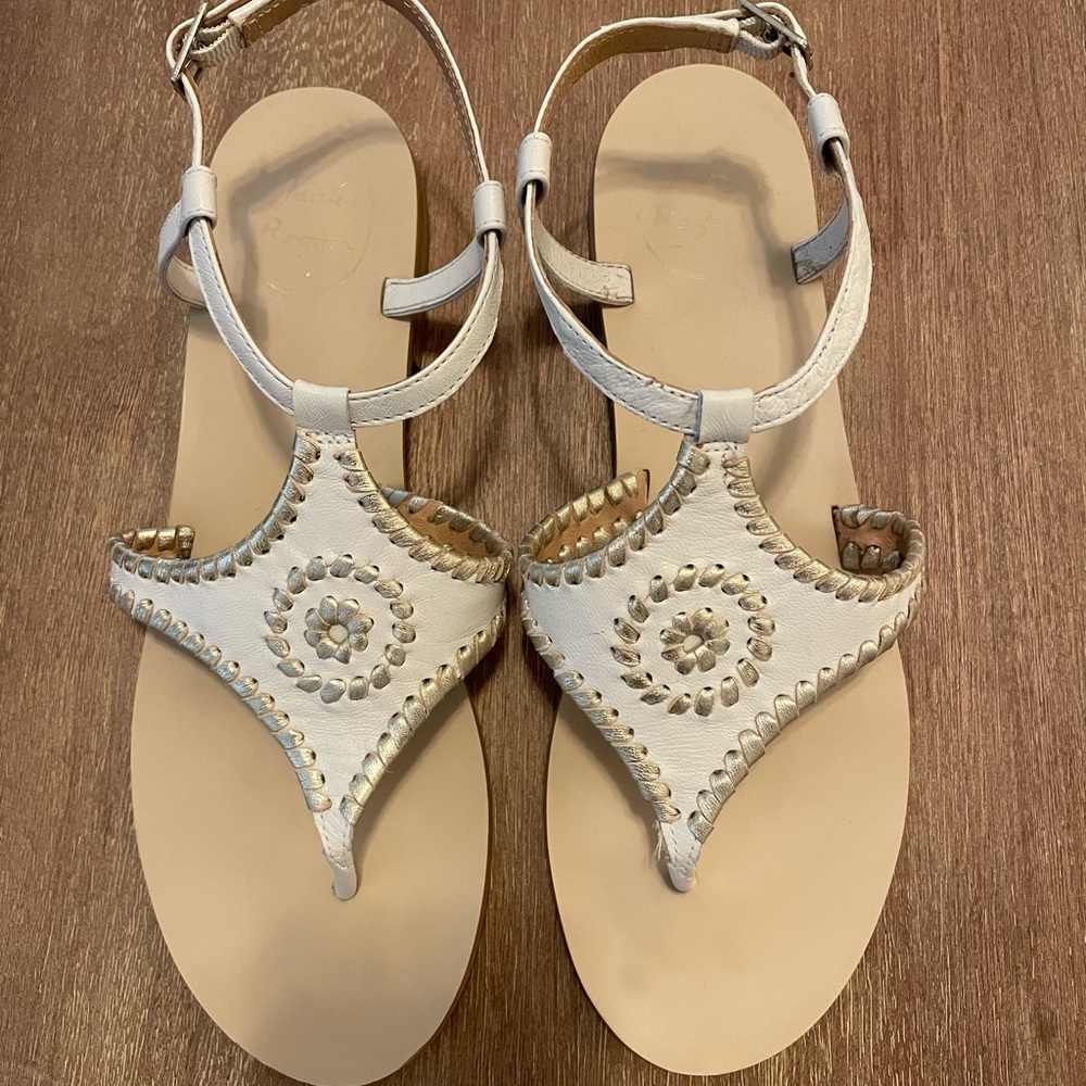 Jack Rogers Maci Sandals in Bone Gold Size 9